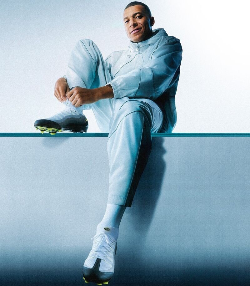 Kylian Mbappé wearing the Nike Mercurial Superfly 10 x Air Max 95